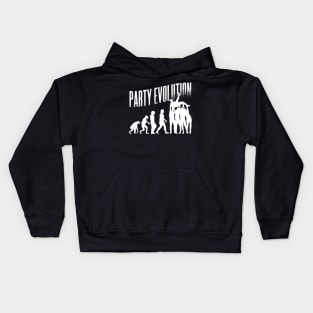 the party evolution in silhouette style, best gift for party lovers Kids Hoodie
